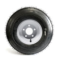 215/60-8 18 1/2" x 8 1/2" x 8" 8-ply LRD 990 lbs Roadguider tire and 8" 5-hole white rim with valve
